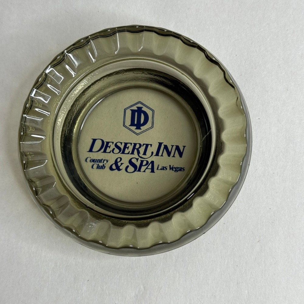 Vintage Desert Inn Country Club & Spa Las Vegas Glass Ashtray Smoked Gray